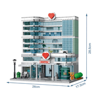 XMORK - Juego de Construcción de Hospital Urbano en Miniatura, 1350 Piezas, Bloques de Plástico de Partículas Pequeñas para Niños