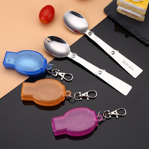 Cuillère pliable en acier inoxydable 304 pour pique-niques en plein air, cuillère-fourchette portable, cuillère créative pour braiser, pot à braiser - Product Image 3