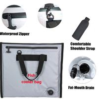 Grand sac isotherme étanche pour le transport du poisson, avec fermeture éclair et sangle détachable, idéal pour le poisson frais lors des sorties de pêche