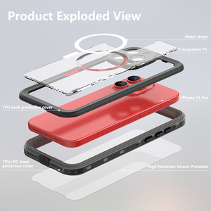 Funda Protectora para Apple iPhone 15 Pro Max 14 Plus, Resistente a Golpes, Redpepper, Transparente con Puntos, Magnética, Impermeable - Product Image 2