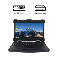 Volledig robuuste 14-inch laptop, 2 COM RS485, zwart, IP65, aangepast logo, RTX 4060, 14-core, voor olie- en gasinspectie, Wi-Fi 6 voor 5.2