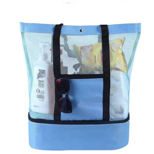 กระเป๋าเก็บชายหาดกลางแจ้งแฟชั่นฤดูร้อนมาใหม่ตาข่ายระบายอากาศได้พร้อมโลโก้ตามสั่งพับได้ - Product Image 2