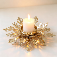 Plateau à bougies moderne en fer doré 661, motif flocon de neige, arbre, papillon, support décoratif pour bougies, éclairage pour la maison, les fêtes, les mariages, les vacances