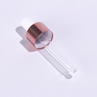 Flacon compte-gouttes en verre givré or rose de luxe pour huile essentielle cosmétique, sérum pour les yeux et soin de la peau, 5 ml, 10 ml, 30 ml, 50 ml