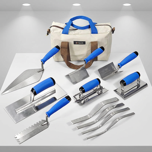 Lot de 12 truelles à tête plate en acier inoxydable avec manche en plastique et poignée ergonomique pour le plâtrage et la <span class=keywords><strong>maçonnerie</strong></span> DIY - Product Image 1