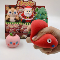 Elonna Christmas Squishy Blind Box Squeeze Toys Stress Relief Pinch Figures Display Set