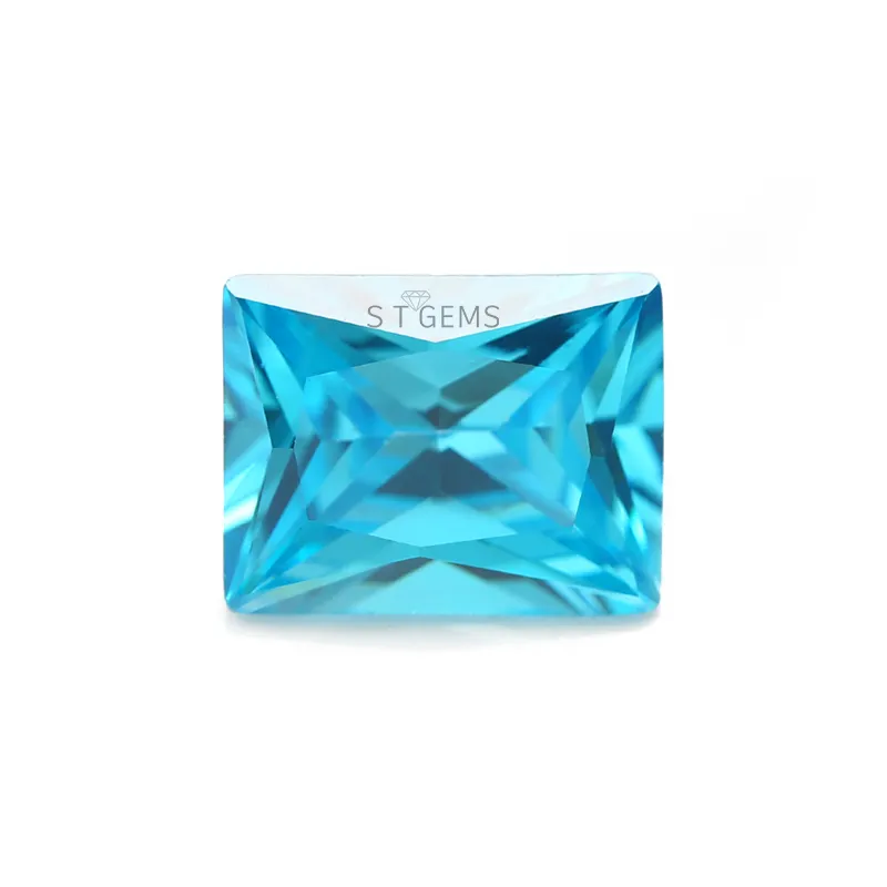 Synthétique zircone cubique bleue, 2x3mm, offre spéciale, gemmes 6A, coupe de princesse, bleu eau