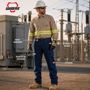 GUARDEVER NFPA 2112 FR Jean de travail en denim ignifuge 100% coton, certifié CAT 2, pantalon de sécurité pour le soudage et les travaux électriques - Product Image 2