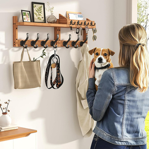WDF Home - <span class=keywords><strong>Perchero</strong></span> de Madera para Colgar Llaves, Soporte para Abrigos, Gancho para Correo, para Montar en la Pared, Porta Llaves de Pared - Product Image 2