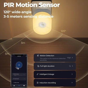 BSSY)WiFi Tuya Smart Led Night <strong>Light</strong> <strong>PIR</strong> Motion Sensor Eu Us Uk Plug In Wall Lamp Warm White RGB Room App Voice For Alexa Google - Product Image 5