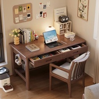 Bureau multifonctionnel moderne en bois de caoutchouc SONA HOME - Style brun chaud - Meubles de bureau à domicile