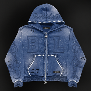 Felpa Vintage con cappuccio e strass con cappuccio oversize oversize felpa con cappuccio in cristallo con cappuccio di cotone peso massimo Design Unisex - Product Image 2