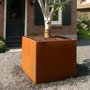 Pot de fleurs et jardinière en acier Corten - Décoration écologique pour la maison et l'extérieur - Utilisation intérieure/extérieure - Product Image 3