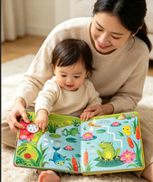Livre sonore interactif éducatif pour enfants, couverture rigide en carton, film laminé, sons d'animaux du jardin, livre audio