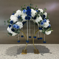 Anniversaire Babyshower Fleur Décoration Fleur Arche Stand Bleu Soie Fleur Artificielle Toile de Fond pour Fête Cérémonie Événement