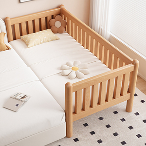 Cuna de bebé de madera maciza ecológica de gran venta, cama de bebé de madera multifunción directa de fábrica para uso en dormitorio - Product Image 2