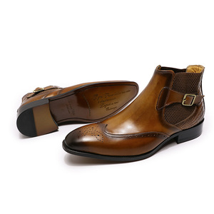 รองเท้าบูททำงานสไตล์วินเทจแบบ Amish สำหรับผู้ชาย ระดับไฮเอนด์ หรูหรา กันน้ำ แบบผูกเชือกข้อเท้า ตัดเย็บด้วยวิธี Goodyear Welted  หนังแท้คุณภาพสูง ทนทาน - Product Image 2