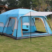 Tente de camping pliable personnalisée, imperméable, double couche, style Ridge, quatre saisons, en tissu Oxford pour l'extérieur