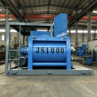 Bétonnière à double arbre à rotation forcée JS1000 |   Centrale de Béton Prête à l'Emploi Industrielle de 1000L, Machine de Malaxage