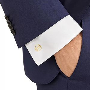 Mancuernillas de Latón para Hombre, para Camisas de Esmoquin Clásicas, Mancuernillas de Boda con <span class=keywords><strong>Iniciales</strong></span> Personalizadas, Promoción Navideña, Aniversario - Product Image 4