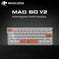 Clavier Mécanique Filaire Gaming FGG Madlions Mad 60he Mad 68he à Interrupteurs Magnétiques, Temps de Réponse 0,02mm, Taux d'Échantillonnage 8K, RGB, Hotswap