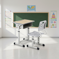 Prix de gros pour pupitres et chaises d'école en Chine – Pupitre et chaise d'école individuels réglables pour salle de classe