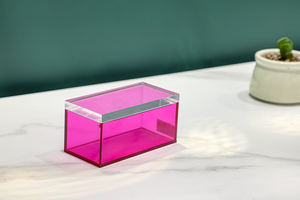 Acrylic nắp hộp 12mm + 3mm rõ ràng màu hồng acrylic nhựa vuông hình chữ nhật quà Tặng lưu trữ kẹo bao bì hộp với nắp - Product Image 6
