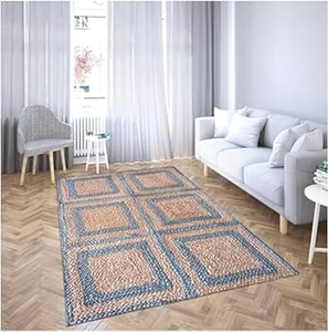 Alfombra de yute de granja rectangular moderna hecha a mano, alfombra duradera de 2x3 pies para sala de estar y dormitorio de alto tráfico - Product Image 3