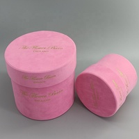 Boîte à fleurs ronde en velours personnalisée pour mariage, boîte cylindrique de luxe pour roses, boîte cadeau avec matériaux recyclés pour bougies et arrangements floraux