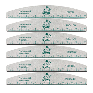 Bán Buôn Chuyên Nghiệp Có Thể Giặt Tùy Chỉnh Riêng Logo Móng Tay Tập Tin 80 100 120 150 180 240 Ngựa Vằn Grey Nửa Mặt Trăng Hình Dạng Móng Tay Tập Tin - Product Image 6