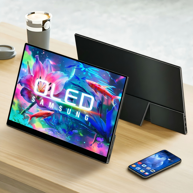 13.3 14 Inch 2160P 4K OLED Touch Screen Laptop Anti-Blue Light Portable Monitor for Office Gaming 60Hz Type C Port Extra Display