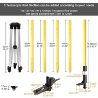NEXLASER SYLAVAL Prisme de nivellement télescopique durable de 3.6m pour station totale de haute qualité