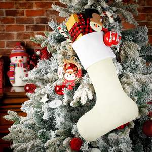 Calcetines Navideños Personalizados de Yute para Sublimación, Decoración Navideña para Colgar en el Árbol o Chimenea, Impresión por Transferencia de Calor DIY - Product Image 4