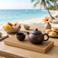 Massief houten theeblad Premium Japanse minimalistische fruitplank Wateropslag Drainagepallet Theeservies Serveerschaal