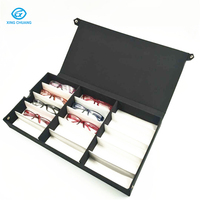 Vitrine de présentation de lunettes personnalisée à 15 emplacements, valise de présentation de montures optiques, plateaux de présentation de lunettes