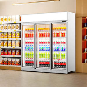Refrigerador Popular de Bajo Mantenimiento, Vitrina de Exhibición de Tres Puertas para Supermercados, Congelador de Gran Capacidad, Enfriador Ecológico para Cantinas - Product Image 3