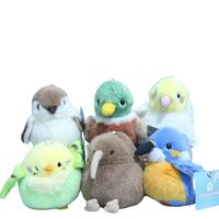 Nouveaux mini porte-clés en peluche, animaux en peluche, moineau, pingouin, perroquet, poupée en peluche, porte-clés dodo, porte-clés en peluche d'oiseau