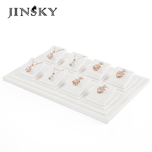 JINSKY White Jewelry Display Set Ring Necklace <b>Earring</b> <b>Holder</b> Bangle Stand Full Props for Jewelry Showcase - Product Image 2