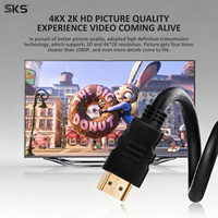 Câble HDMI haute vitesse mâle-mâle 4K 60Hz noir moulé pour téléviseur, moniteur, projecteur, PS5