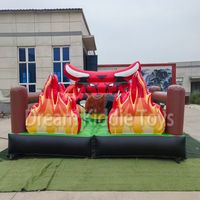 Machine de rodéo gonflable 5x5m avec tapis de rodéo mécanique en bâche PVC, équipement d'amusement commercial pour la location événementielle et les parcs