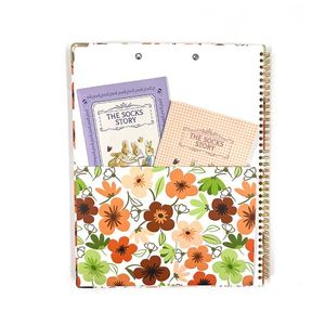 สมุดแพลนเนอร์ลายดอกไม้แบบสันเกลียว พร้อมคลิปหนีบสีทองลายหินอ่อน ปก PP - Product Image 2