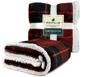 Tùy chỉnh 100% polyester đỏ đen kẻ sọc sofa dày Sherpa mùa đông flannel lông cừu ném hai mặt in Sherpa Chăn kẻ sọc - Product Image 3