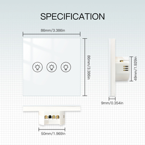 Interruptor táctil con atenuador de luz de pared inteligente con aplicación TUYA estándar de la UE y Reino Unido Zigbee3.0 Alexa, <span class=keywords><strong>Google</strong></span> <span class=keywords><strong>Home</strong></span>, Control de voz, productos para el hogar inteligente - Product Image 6