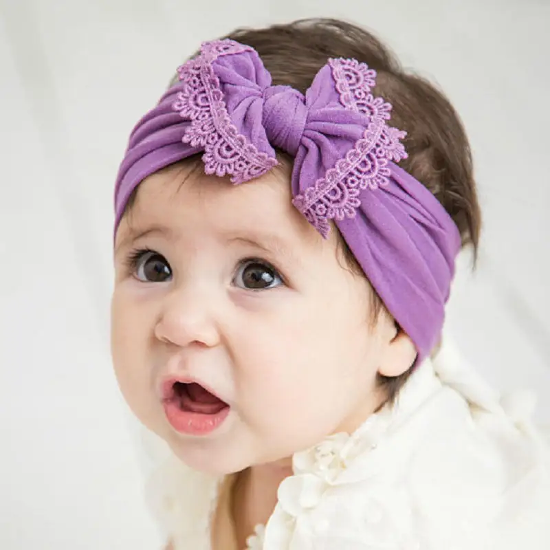Thời Trang Tùy Chỉnh Handmade Trẻ Sơ Sinh Nylon Stretch Màu Bé Gái Headbands Trong Số Lượng Lớn