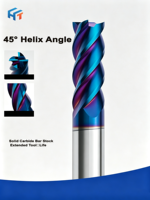 Fraise carrée en carbure monobloc HRC65 à 4 dents avec revêtement Nano Blue pour acier inoxydable, fraiseuse CNC