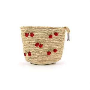 Bolso de paja tejido Cherry, mini bolsa de 12x14cm para mujer, accesorio de moda - Product Image 1