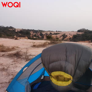 Sac de couchage Woqi Mummy 3 saisons bleu paon léger respirant en nylon pour adulte, longueur standard, randonnée, camping - Product Image 3