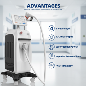 Épilation au <span class=keywords><strong>laser</strong></span> à 4 longueurs d'onde, très vendue, résultats visibles après 3 traitements, 600 W, 10 barres <span class=keywords><strong>laser</strong></span>, épilation au <span class=keywords><strong>laser</strong></span> 808 nm - Product Image 1