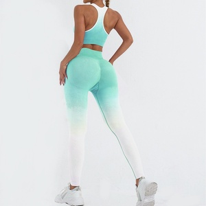 Conjunto Deportivo de 4 Piezas para Mujer <span class=keywords><strong>Jenny</strong></span>'s Autumn Gradient Color, Transpirable, de Spandex/Nylon, para Fitness, Yoga y Actividades al Aire Libre - Product Image 4