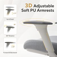 Chaise de bureau ergonomique AJUNION en maille, dossier haut, chaise de bureau pour ordinateur, dossier dynamique, avec accoudoirs 3D